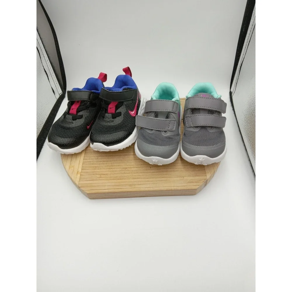 Nike Revolution 6 Baby Toddler Shoes DD1105 Graphic SZ 5C 1 Pair Gray/Green Nike